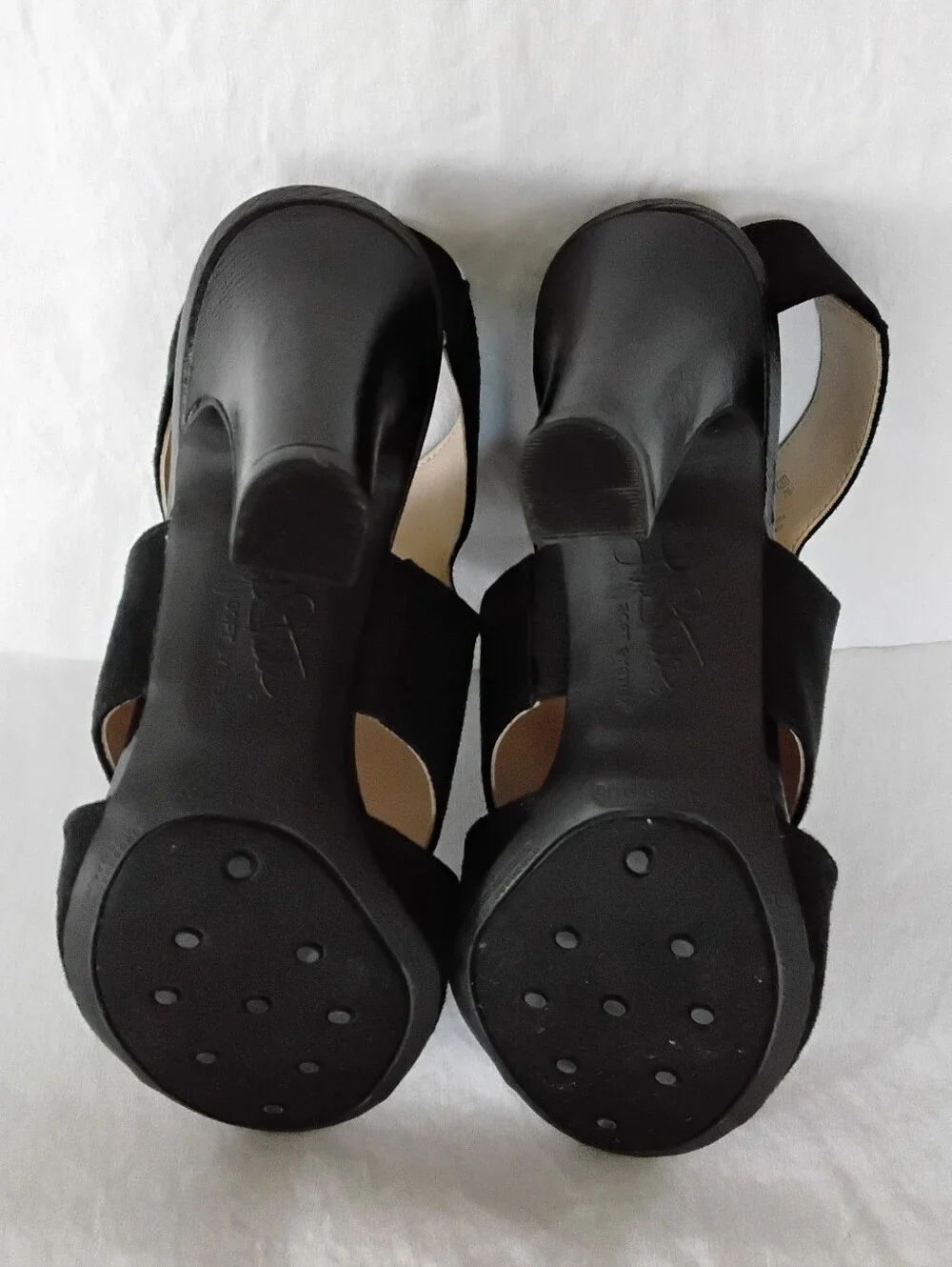 Life Stride Black Faux Leather Mod Open-Toe Slingback Heeled Scandals